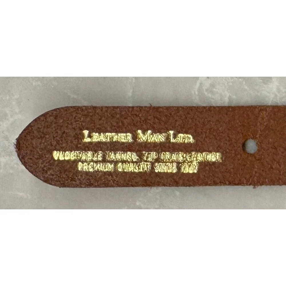 Leather Man LTD Essex CT USA - Canvas Leather Sailboats Belt Size 26 - Sailing